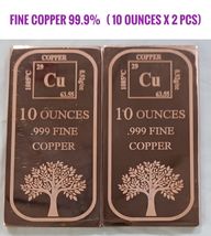 10 oz, Copper Bar Bar Bar .999 Fine, Pure Polished Copper Finish, 2 Piec... - $98.01