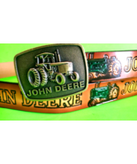 John Deere  Buckle &amp; John Deere Genuine COWHIDE Leather Belt Made in USA - £31.28 GBP