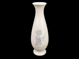 Precious Moments Bud Vase, Raindrop Shape, &quot;The Earth Is The Lords&quot;, 1985 Enesco - £11.46 GBP