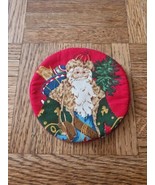 Vintage Santa Claus 4.25&#39;&#39; Drink Coaster, Soft Fabric/Cloth - $2.99