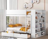Full Over Full Bunk Bed With 2 Drawers And Multi-Layer Cabinet, Wooden B... - $1,104.99
