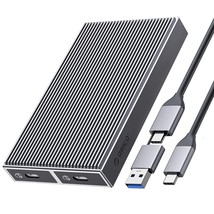 ORICO Dual M.2 NVMe SSD Enclosure, USB C to M2 Adapter for M Key PCIe 2230/2242/ - £72.26 GBP