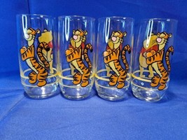 4 Winnie the Pooh and Tigger Vintage Anchor Hocking Drinking Glasses - £36.76 GBP