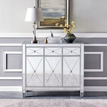 40" Silver Glass Three Drawer Sideboard with Three Doors - $1,164.64 CAD