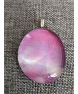 Pink and Purple Swirls Domed Glass Marble Pendant Kit PI1002 - £7.83 GBP