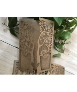 Tree Kraft Paper Brown Invitation Cover,Laser Cut Wedding Invite Cards 5... - $53.80