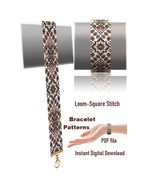Cuff Bracelet patterns, Loom-Square Stitch Miyuki Delica and Preciosa, P... - $96.47 MXN