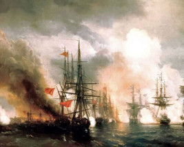 Russian Turkish Sea Battle Of Sinop Ocean Ship Painting Giclee Print Canvas - £8.29 GBP+