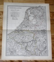 1882 Antique Map Of Holland Netherlands / Belgium - $27.47