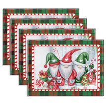 MAJOYLIFE Christmas Placemats Set of 4 16.5x12.5 Rectangle Santa Claus - $228.67 MXN