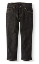 Wonder Nation Boys Black Denim Jeans Size 10 Slim Relaxed Fit Adjustable Waist - £25.10 GBP