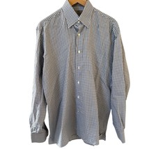 Canali Button Front Striped Shirt Mens Blue L Long Sleeve Check Designer... - $919.46 MXN