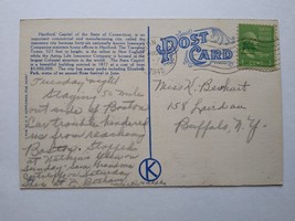Greetings From Hartford Connecticut Postcard Large Big Letter 1940 HP Koppleman - £6.55 GBP