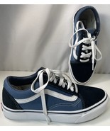 Vans Old Skool Skate Shoes Mens 7 Blue Black Low Top Canvas Suede Sneake... - $381.85 MXN