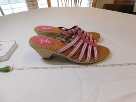 Life Stride high heels sandals pink white brown 9.5 9 1/2 women&#39;s route ... - $25.24