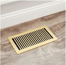 New Brushed Brass 6&quot; x 14&quot; Modern Brass Floor Register by Signature Hardware - £35.73 GBP