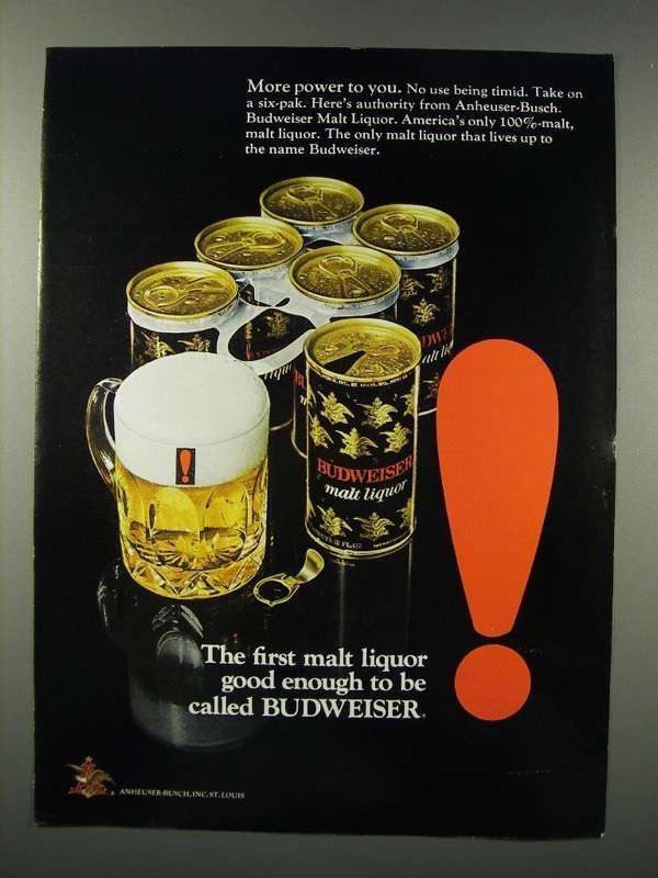Primary image for 1971 Budweiser Malt Liquor Ad