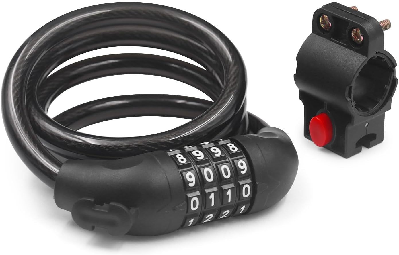 Bike Cable Lock- 4 Digit Conbination, 4 Feet Steel Bike Lock, Resettable... - $30.66