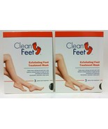 LOT 2 Clean Feet Exfoliating Foot Treatment Mask 3 Pairs Gel Socks Softe... - £19.41 GBP
