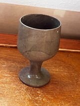 Vintage Small Taupe w Hints of Cranberry Carved Stone Chalice Cup – 3.25... - £7.46 GBP