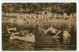 Canoeing Boating Camp Tamiment Pennsylvania postcard - £5.12 GBP