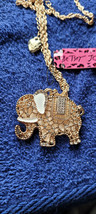 New Betsey Johnson Necklace Elephant Front Flip Africa Collectible Decorative - £11.98 GBP
