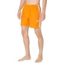 Adidas Mens Originals 3-Stripes Swim Shorts HF2118 Bright Orange Size XS X-Small - £35.39 GBP