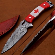 9&quot; Custom Handmade Knife Hand Forged Bowie Damascus Steel Hunting Dagger Knife - £17.22 GBP