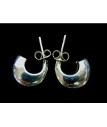 Pr of Womens .925 Sterling Silver Fashion Open Hoop Stick Earrings 2.3g ... - €8,54 EUR
