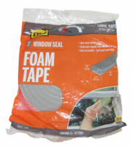MD Window Seal Foam Tape 10ft Large Gaps Gray 3/8&quot;x3/4&quot;x10&#39; Sealed - 38360 - £7.80 GBP