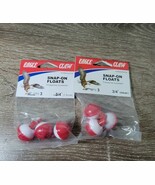 (2) Eagle Claw Snap on Floats 3/4&quot; Red and White. - $16.23 CAD
