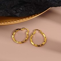 New 14K Gold Filled Thick Hoops | Gold Thick Hoop Earrings | Chunky Hoops | Ligh - £9.88 GBP