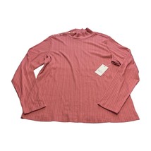 Croft &amp; Barrow Top Women&#39;s XL Pink High Neck Long Sleeve Cotton Button Knit - $23.70