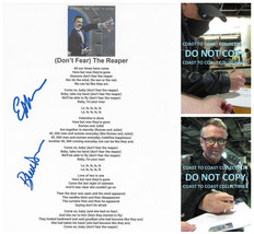 Dharma,Bloom signed Blue Oyster Cult Dont Fear The Reaper Lyrics sheet COA Proof - £194.75 GBP