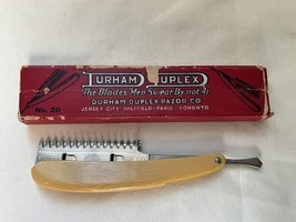 &quot;Durham Duplex&quot; White Scaled Silver Tone Straight Razor in Original Box - $202.29 MXN