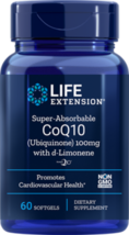 3 Pack Life Extension Super Absorbable CoQ10 Ubiquinone d Limonene 100mg 60 gel image 1