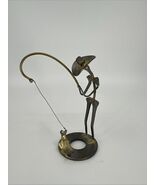Vintage 2000 Figural Found Metal Art Sculpture Cowboy Fisherman by Timm ... - $652.74 MXN