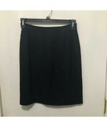 Kasper Wool Skirt Women&#39;s Size 6 Black Pencil Skirt Slit In The Back - $129.54 MXN