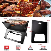 Compact Barbecue BBQ Grill Charcoal Stove Shish Kabob Camping Cooker Fol... - £54.91 GBP