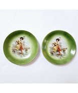 Lot 2 Gibson Girl in Swimsuit on Dock Plates 6.25&quot; Green Trim C1900s Rare! - €33,64 EUR