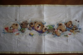 Finished Janlynn Counted Cross Stitch Kit 19&quot;X7&quot;-Sleepy Bears #195-0601 Complete - £29.91 GBP