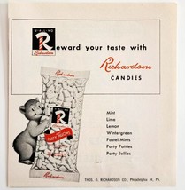 1953 Richardson Candies Mint Party Pillow Advertisement After Dinner Sna... - £12.29 GBP