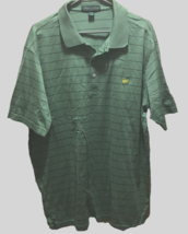 $9.99 Masters Amen Corners Green Striped Golf Augusta Pima Cotton Polo Shirt XL - £7.39 GBP