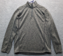 Eddie Bauer Sweatshirt Mens Tall Large Gray Fleece Lined Long Sleeve Qua... - £19.51 GBP