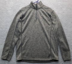 Eddie Bauer Sweatshirt Mens Tall Large Gray Fleece Lined Long Sleeve Qua... - $24.92