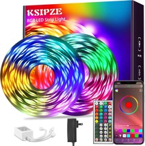 Ksipze 100Ft. Led Strip Lights, Rgb Music Sync Color Changing, Bluetooth Led - £23.89 GBP