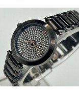 Women’s Metallic Black Crystal Dial Stainless Steel Fashion Watch Working - $357.10 MXN