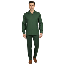 Men's MONTIQUE Two Piece Set Walking Leisure Suit Long Sleeves 1641 H. Green image 6