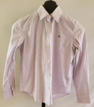 Lauren Ralph Lauren Purple Black &amp; white Striped button down shirt Size ... - £17.33 GBP