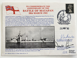 WWII Anniversary of Battle of Cape Matapan Commemorative Signed Cover  - £39.15 GBP